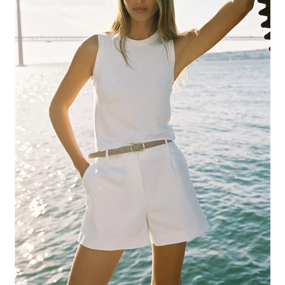 Zara Belted Shorts with Darts